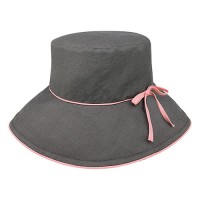 Bucket Hats – 12 PCS Linen Wide Brim Hat - HT-6607GY-PK
